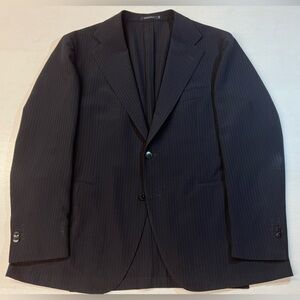 SUITSUPPLY Navy Wool Seersucker Roma Blazer 46R